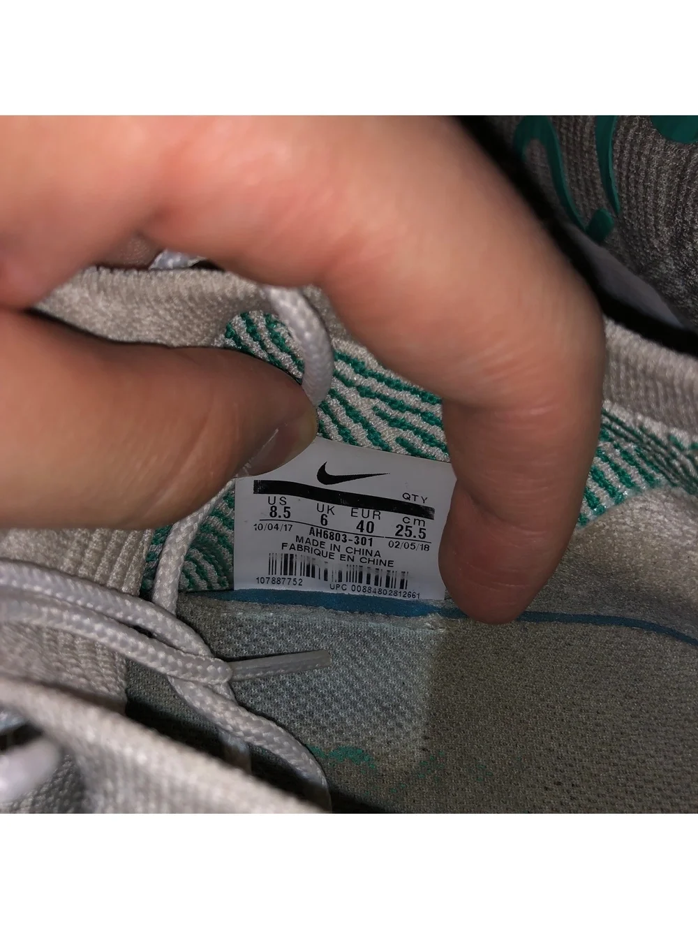 NIKE AIR MAX 270 FLYKNIT IGLOO TEAL GREEN WHITE RUNNING SHOES WOMENS SIZE 8.5